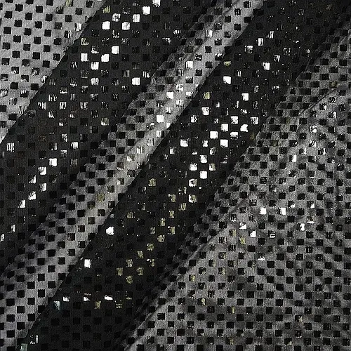 Black Foil Chequers Mesh.webp